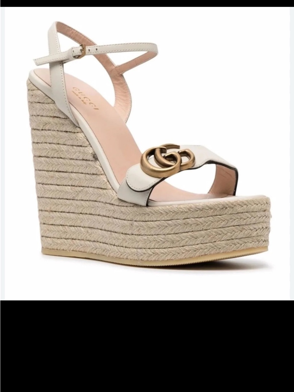 New Size 42 Gucci Aitana Women's White Wedge Sandals